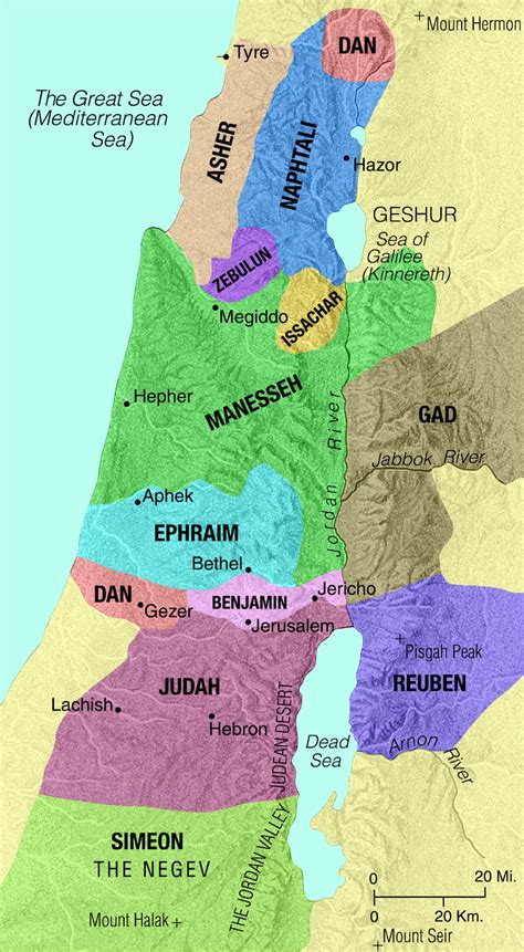 Map of the 12 Tribes of Israel